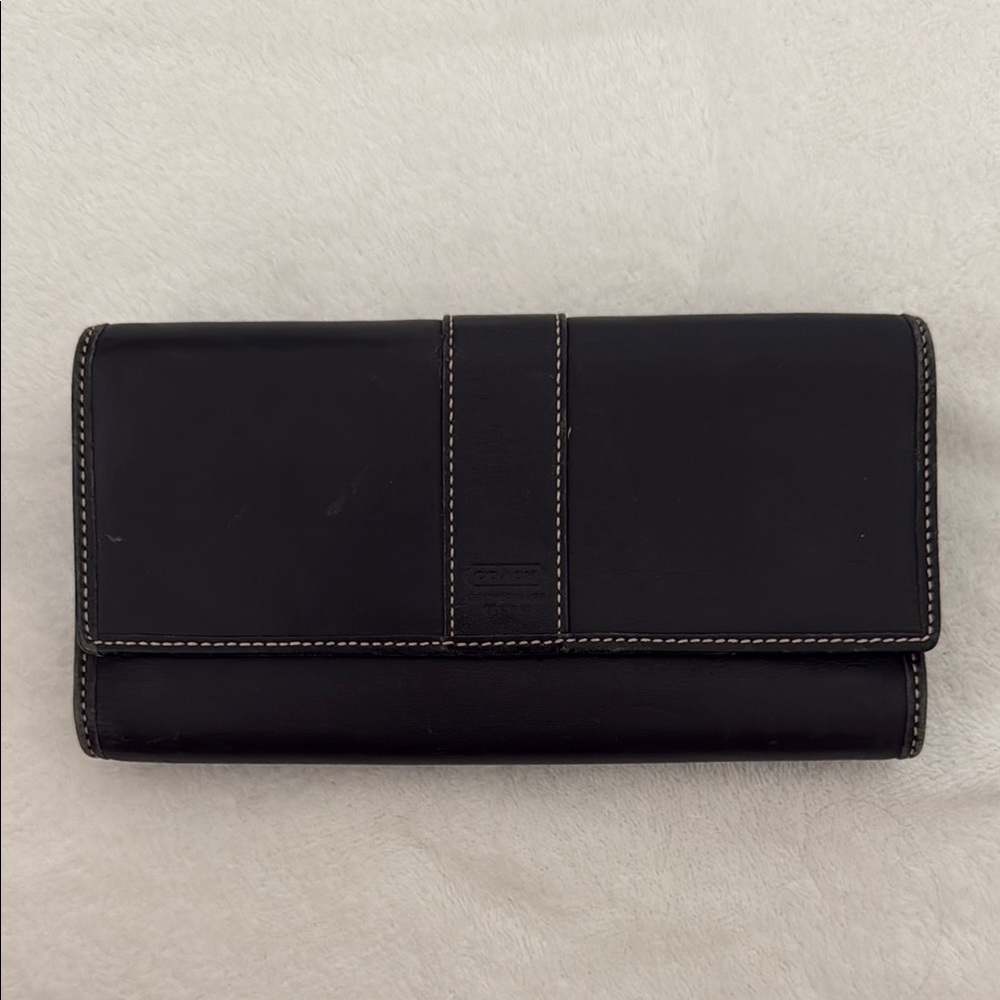 Coach Black Leather Clutch Wallet